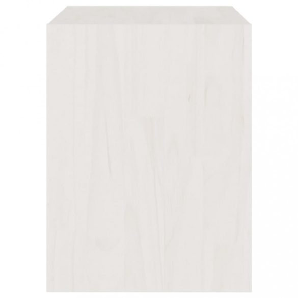 2 darab fehér tömör fenyőfa éjjeliszekrény 40 x 30,5 x 40 cm