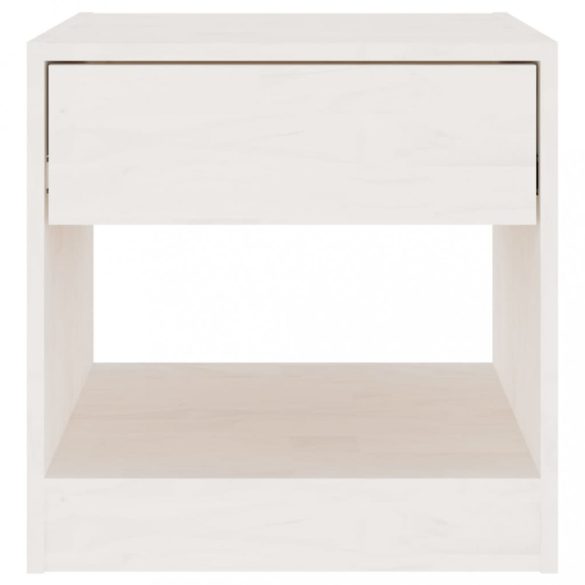 2 darab fehér tömör fenyőfa éjjeliszekrény 40 x 31 x 40 cm