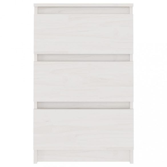 2 db fehér tömör fenyőfa éjjeliszekrény 40 x 29,5 x 64 cm