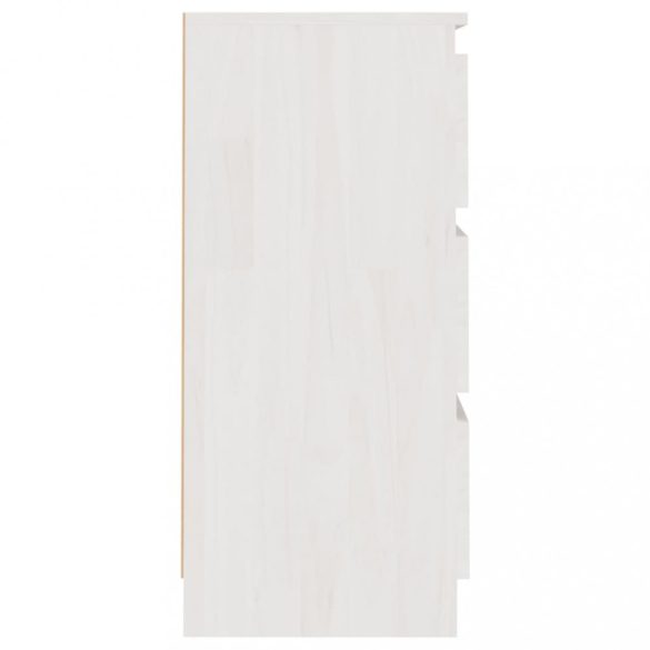 2 db fehér tömör fenyőfa éjjeliszekrény 40 x 29,5 x 64 cm