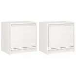 2 darab fehér tömör fenyőfa éjjeliszekrény 40 x 30,5 x 40 cm