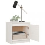 2 darab fehér tömör fenyőfa éjjeliszekrény 40 x 30,5 x 40 cm