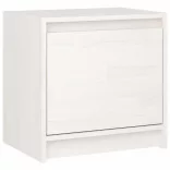 2 darab fehér tömör fenyőfa éjjeliszekrény 40 x 30,5 x 40 cm