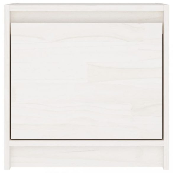 2 darab fehér tömör fenyőfa éjjeliszekrény 40 x 30,5 x 40 cm