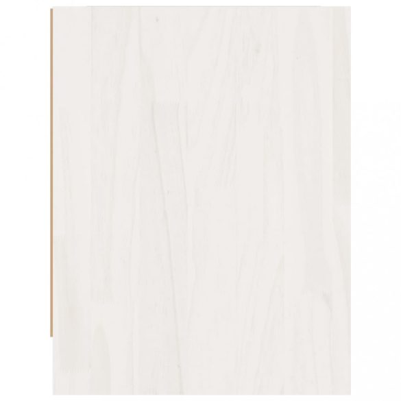 2 darab fehér tömör fenyőfa éjjeliszekrény 40 x 30,5 x 40 cm