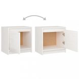 2 darab fehér tömör fenyőfa éjjeliszekrény 40 x 30,5 x 40 cm