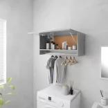 betonszürke szerelt fa ruhásszekrény 70 x 32,5 x 35 cm