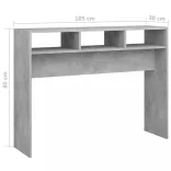 betonszürke szerelt fa tálalóasztal 105 x 30 x 80 cm