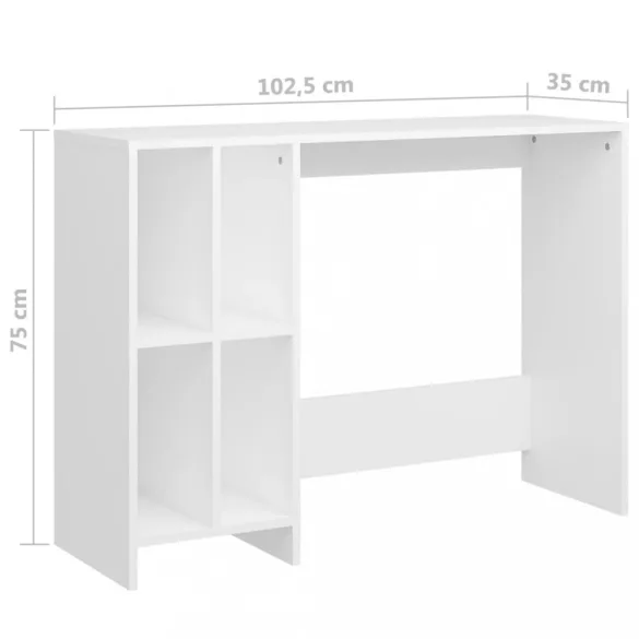 fehér szerelt fa laptopasztal 102,5 x 35 x 75 cm