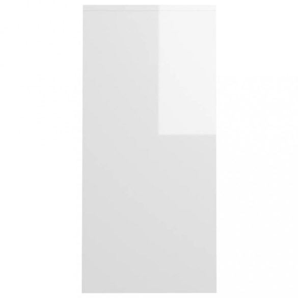 magasfényű fehér szerelt fa laptopasztal 102,5 x 35 x 75 cm