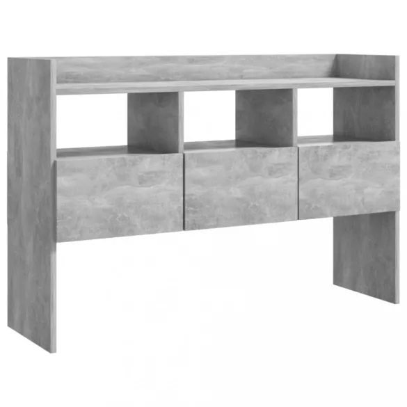 betonszürke szerelt fa tálalószekrény 105 x 30 x 70 cm