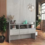 betonszürke szerelt fa tálalószekrény 105 x 30 x 70 cm