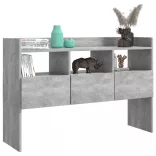 betonszürke szerelt fa tálalószekrény 105 x 30 x 70 cm