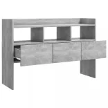 betonszürke szerelt fa tálalószekrény 105 x 30 x 70 cm