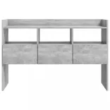 betonszürke szerelt fa tálalószekrény 105 x 30 x 70 cm
