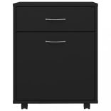 fekete szerelt fa kerekes szekrény 45 x 38 x 54 cm