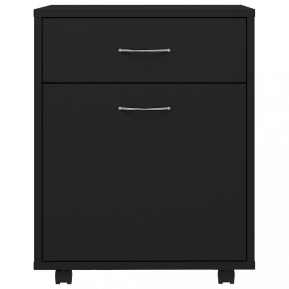 fekete szerelt fa kerekes szekrény 45 x 38 x 54 cm