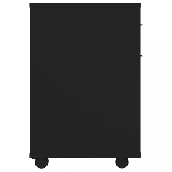 fekete szerelt fa kerekes szekrény 45 x 38 x 54 cm