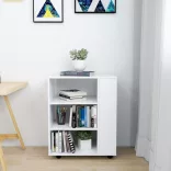 fehér szerelt fa kerekes szekrény 60 x 35 x 75 cm