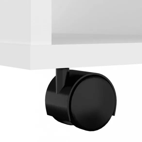 fehér szerelt fa kerekes szekrény 60 x 35 x 75 cm