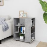 betonszürke szerelt fa kerekes szekrény 60 x 35 x 75 cm