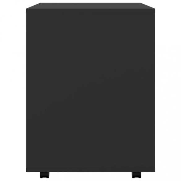 fekete szerelt fa kerekes szekrény 60 x 53 x 72 cm