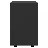 fekete szerelt fa kerekes szekrény 46x36x59 cm