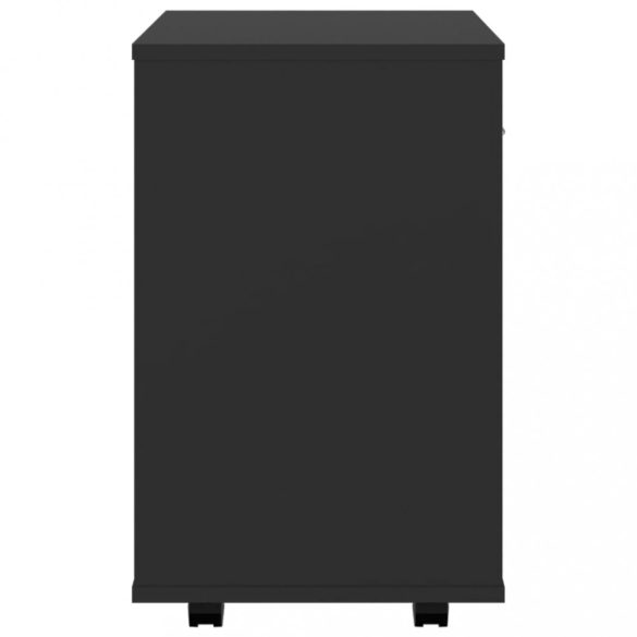 fekete szerelt fa kerekes szekrény 46x36x59 cm