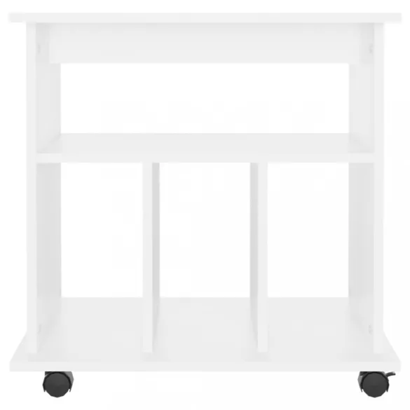 fehér szerelt fa kerekes szekrény 60 x 45 x 60 cm