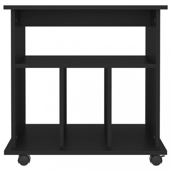 fekete szerelt fa kerekes szekrény 60 x 45 x 60 cm