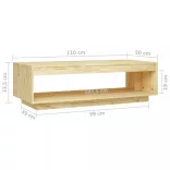 tömör fenyőfa dohányzóasztal 110 x 50 x 33,5 cm