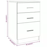 fehér szerelt fa éjjeliszekrény 40 x 40 x 63 cm