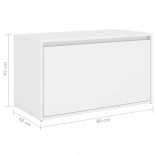 fehér szerelt fa előszoba pad 80 x 40 x 45 cm