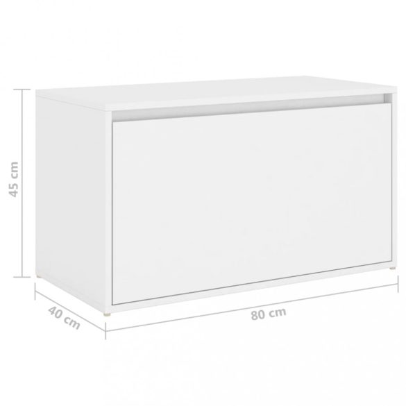 fehér szerelt fa előszoba pad 80 x 40 x 45 cm