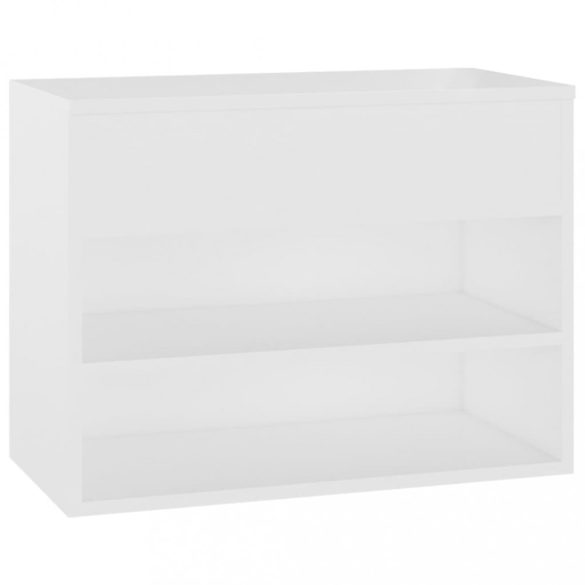 fehér szerelt fa cipőtároló pad 60 x 30 x 45 cm