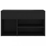 fekete szerelt fa cipőtároló pad 80 x 30 x 45 cm