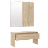 sonoma tölgyszínű szerelt fa előszobai bútorszett