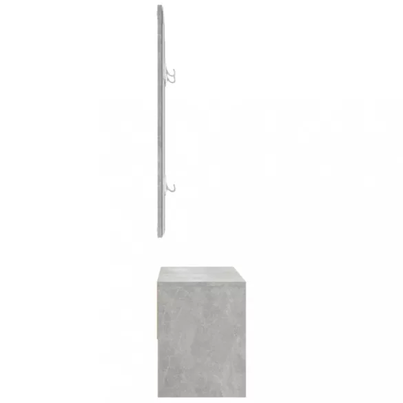 betonszürke szerelt fa előszobai bútorszett