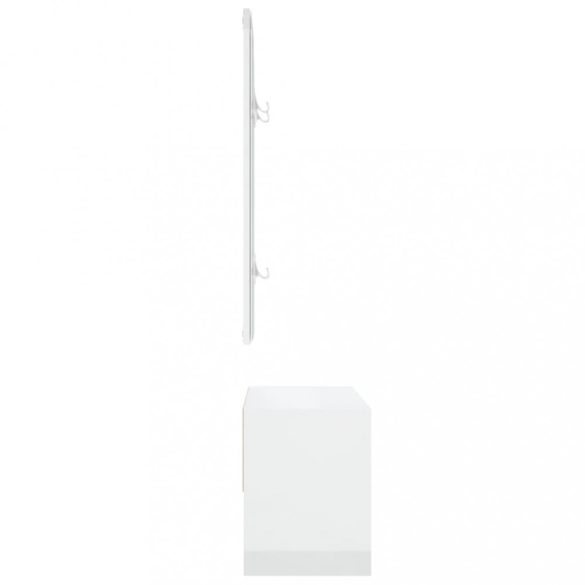 magasfényű fehér szerelt fa előszobai bútorszett