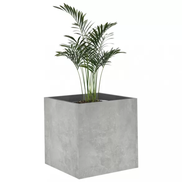 betonszürke szerelt fa virágtartó 40 x 40 x 40 cm