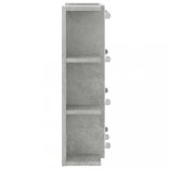 betonszürke tükrös szekrény LED-ekkel 70 x 16,5 x 60 cm
