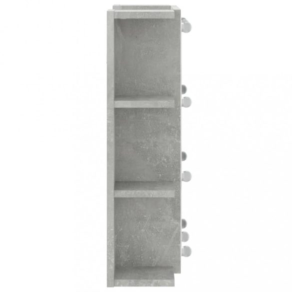 betonszürke tükrös szekrény LED-ekkel 70 x 16,5 x 60 cm
