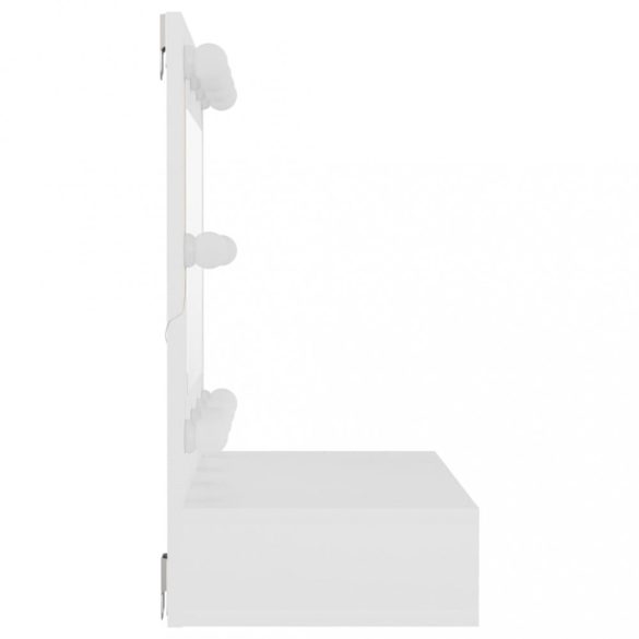 fehér tükrös szekrény LED-ekkel 60 x 31,5 x 62 cm