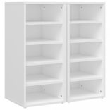 2 db fehér szerelt fa cipősszekrény 31,5 x 35 x 70 cm