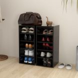 2 db fekete szerelt fa cipősszekrény 31,5 x 35 x 70 cm