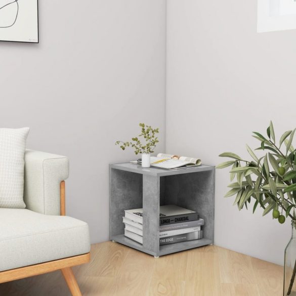 betonszürke szerelt fa kisasztal 33 x 33 x 34,5 cm