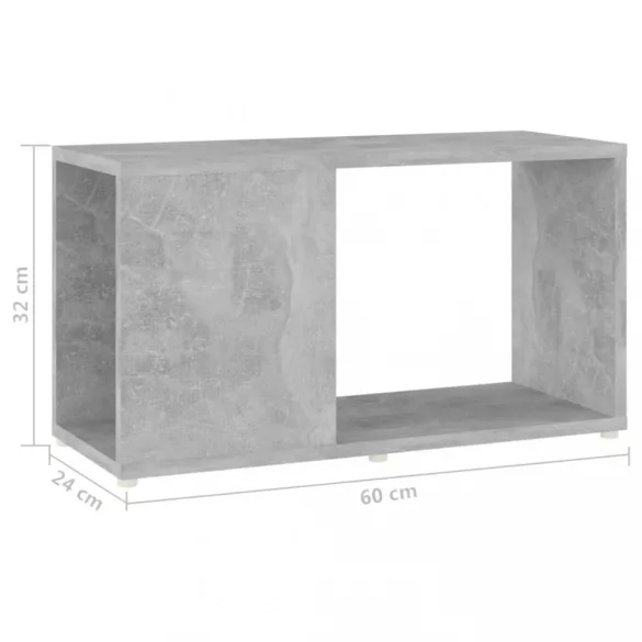 betonszürke szerelt fa TV-szekrény 60 x 24 x 32 cm