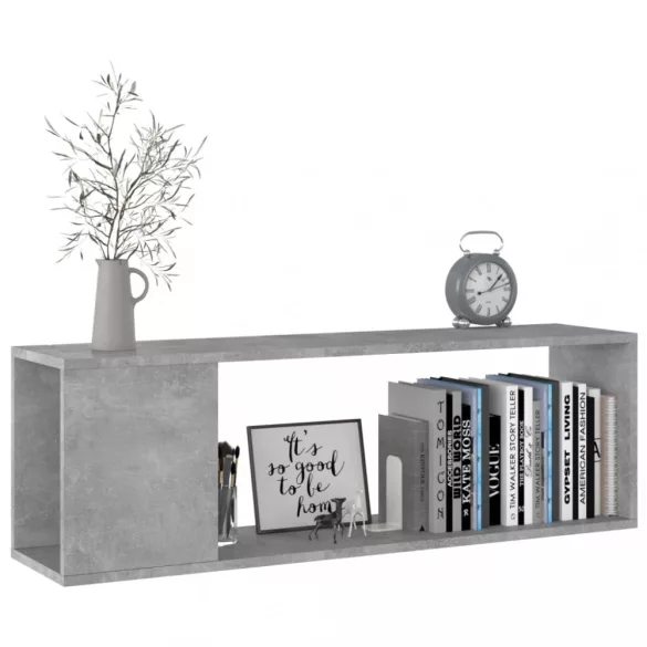 betonszürke szerelt fa TV-szekrény 100 x 24 x 32 cm