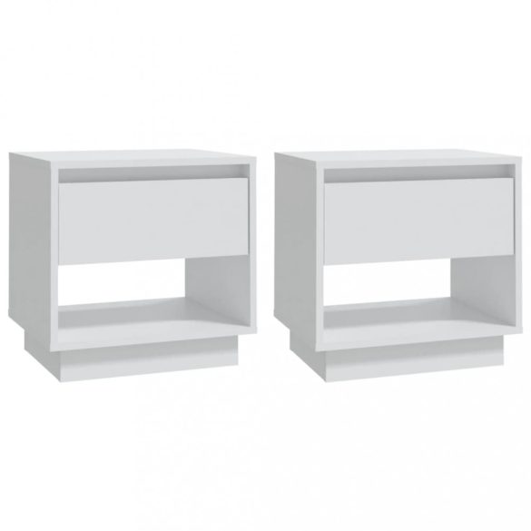 2 db fehér forgácslap éjjeliszekrény 45 x 34 x 44 cm