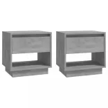 2 db betonszürke szerelt fa éjjeliszekrény 45x34x44 cm